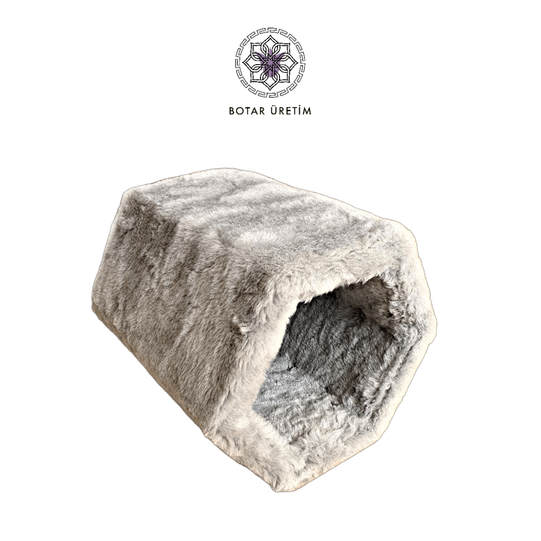 BOTAR ÜRETİM Hexagon Premium Kedi Yatağı – Gri