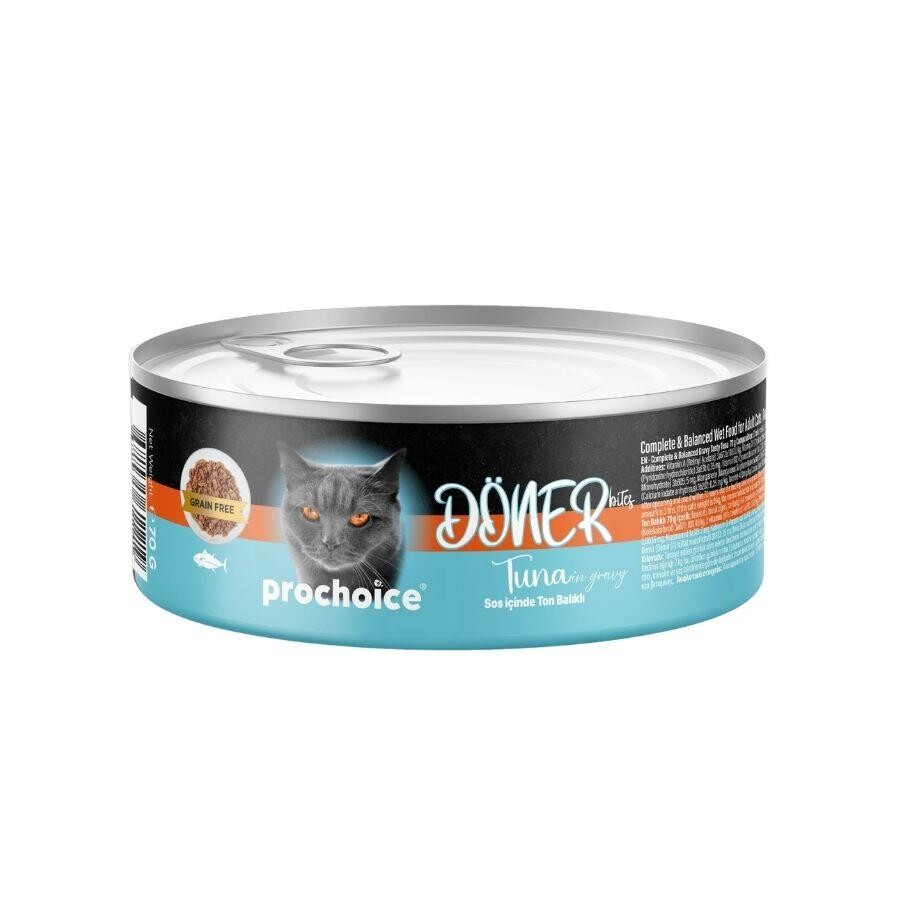 ProChoice Döner Bites Sos İçinde Ton Balıklı Yetişkin Kedi Konservesi 70 Gr
