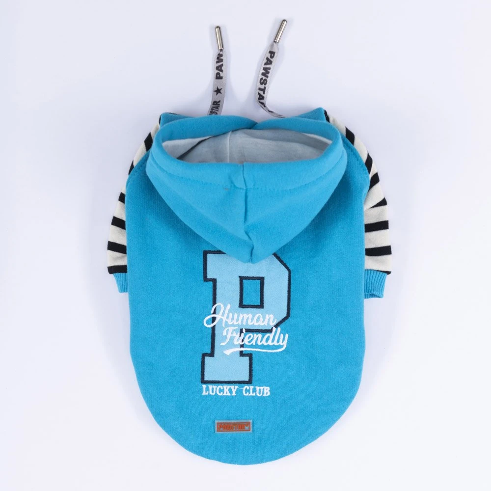 PawStar Turkuaz Lucky Club Hoodie Küçük ve Orta Irk