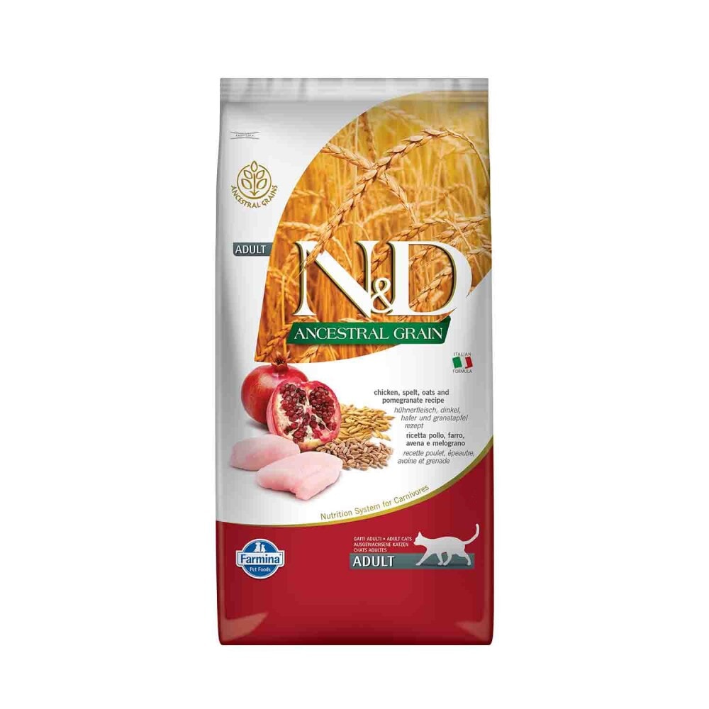 N&D Düşük Tahıllı Tavuklu Narlı Yetişkin Kedi Maması 10 kg