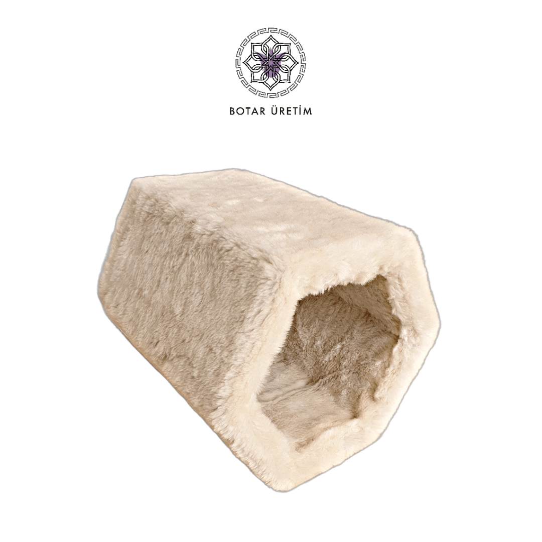 BOTAR ÜRETİM Hexagon Premium Kedi Yatağı – Krem