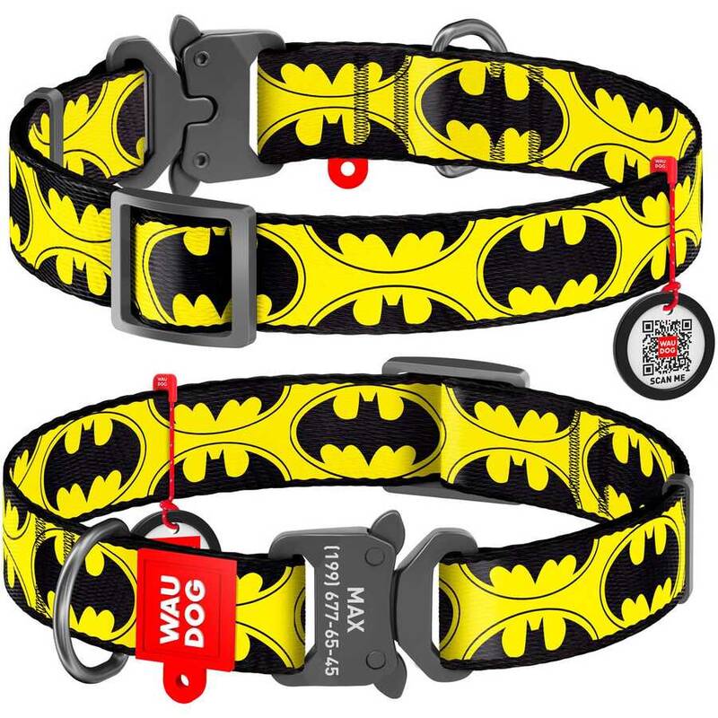 Collar Waudog Batman Logolu Metal Tokalı Köpek Boyun Tasması 24-40 Cm 20mm (0020-2001)