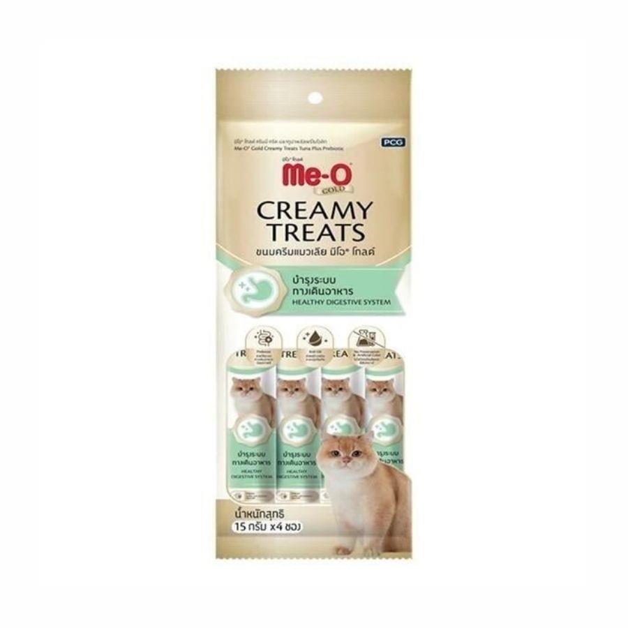Me-O Gold Creamy Ton Balığı ve Prebiyotikli Yetişkin Kedi Ödülü 4x15 Gr