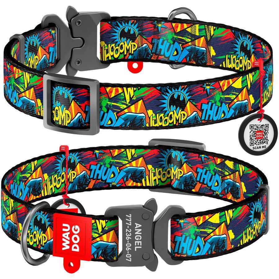 Collar Waudog Batman Logolu Metal Tokalı Köpek Boyun Tasması 24-40 Cm 20mm (0020-2003)