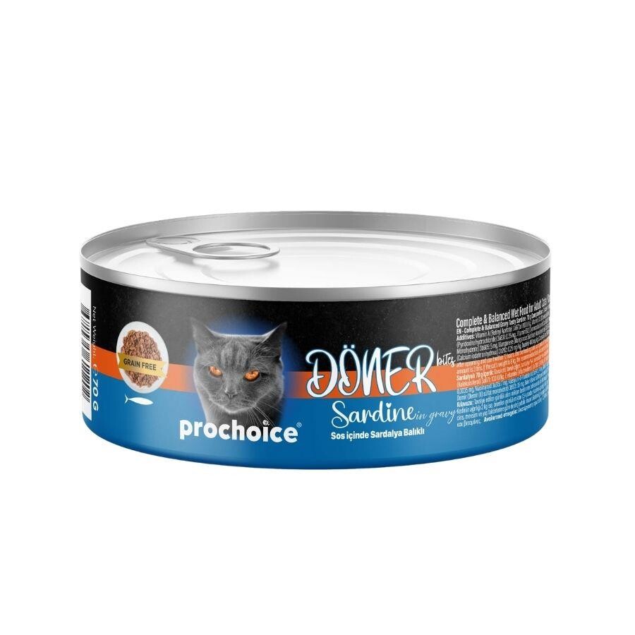ProChoice Döner Bites Sos İçinde Sardalya Balıklı Yetişkin Kedi Konservesi 70 Gr