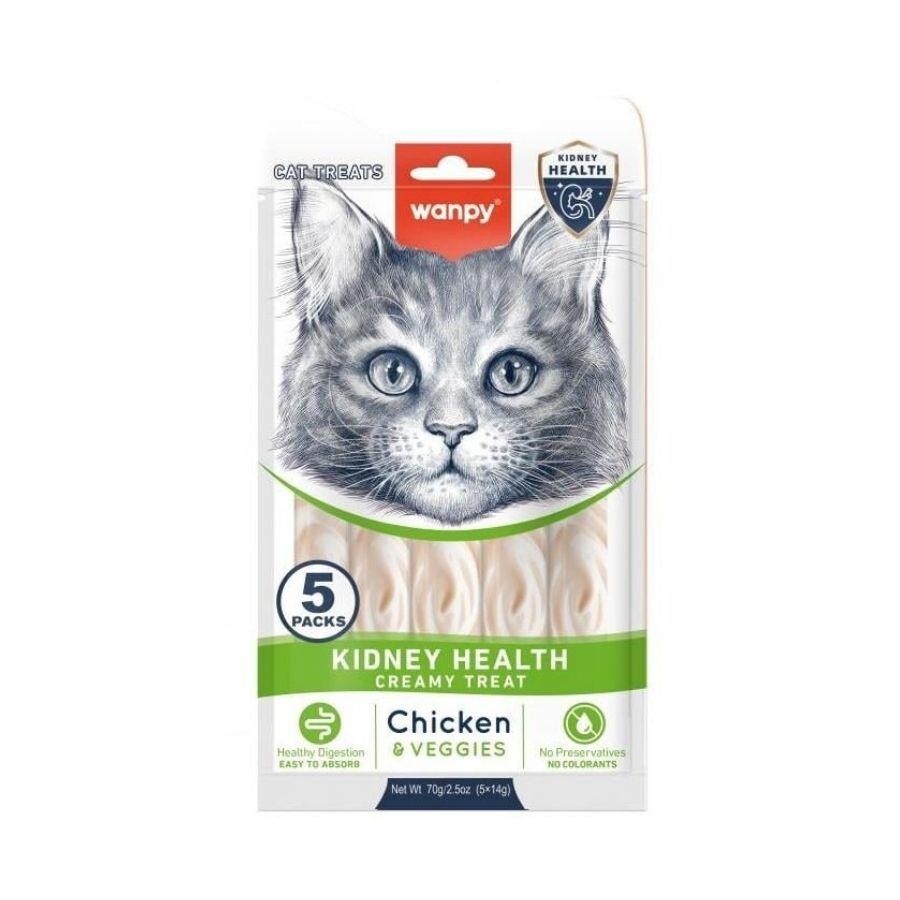 Wanpy Kidney Health Tavuklu ve Sebzeli Krema Kedi Ödülü 5x14 Gr