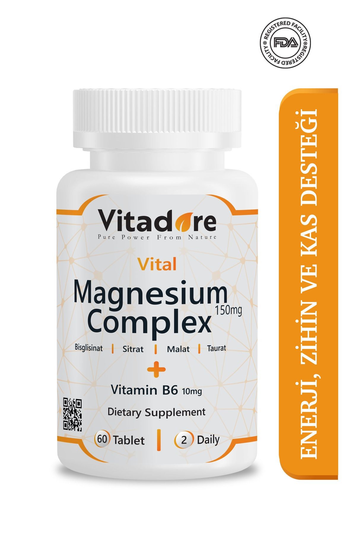 Magnezyum 4 Lü Form – (BİSGLİSİNAT, MALAT, TAURAT, SİTRAT) B6 - 60 Tablet