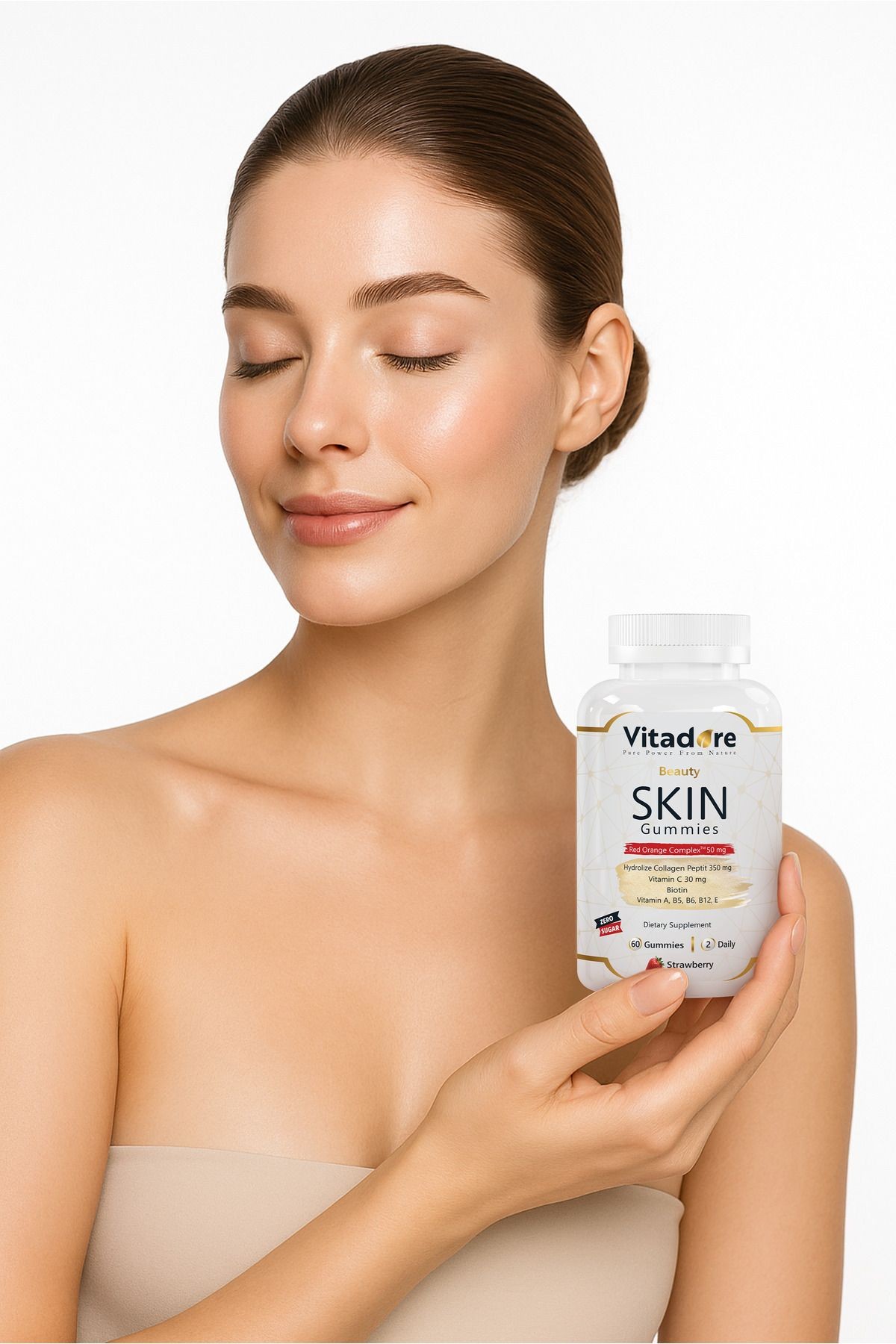 Çiğnenebilir Cilt Vitamini - Beauty Skin Gummies | Kolajen, Red Orange Complex™, Vitamin C & E