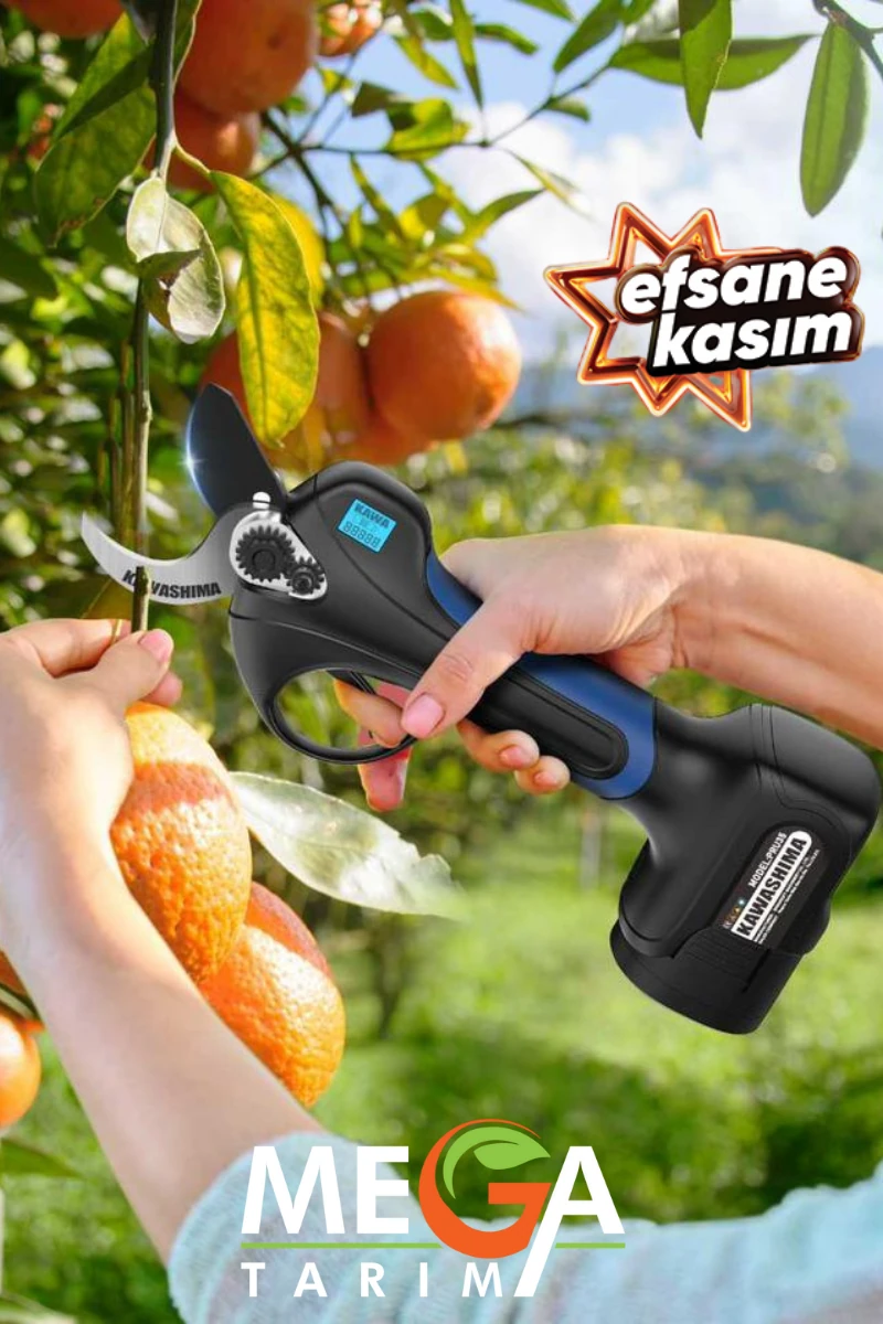 Kawashima 45 mm Akülü Budama Makası 25 Volt 4 AH Çift Bataryalı Bel Taşımalı