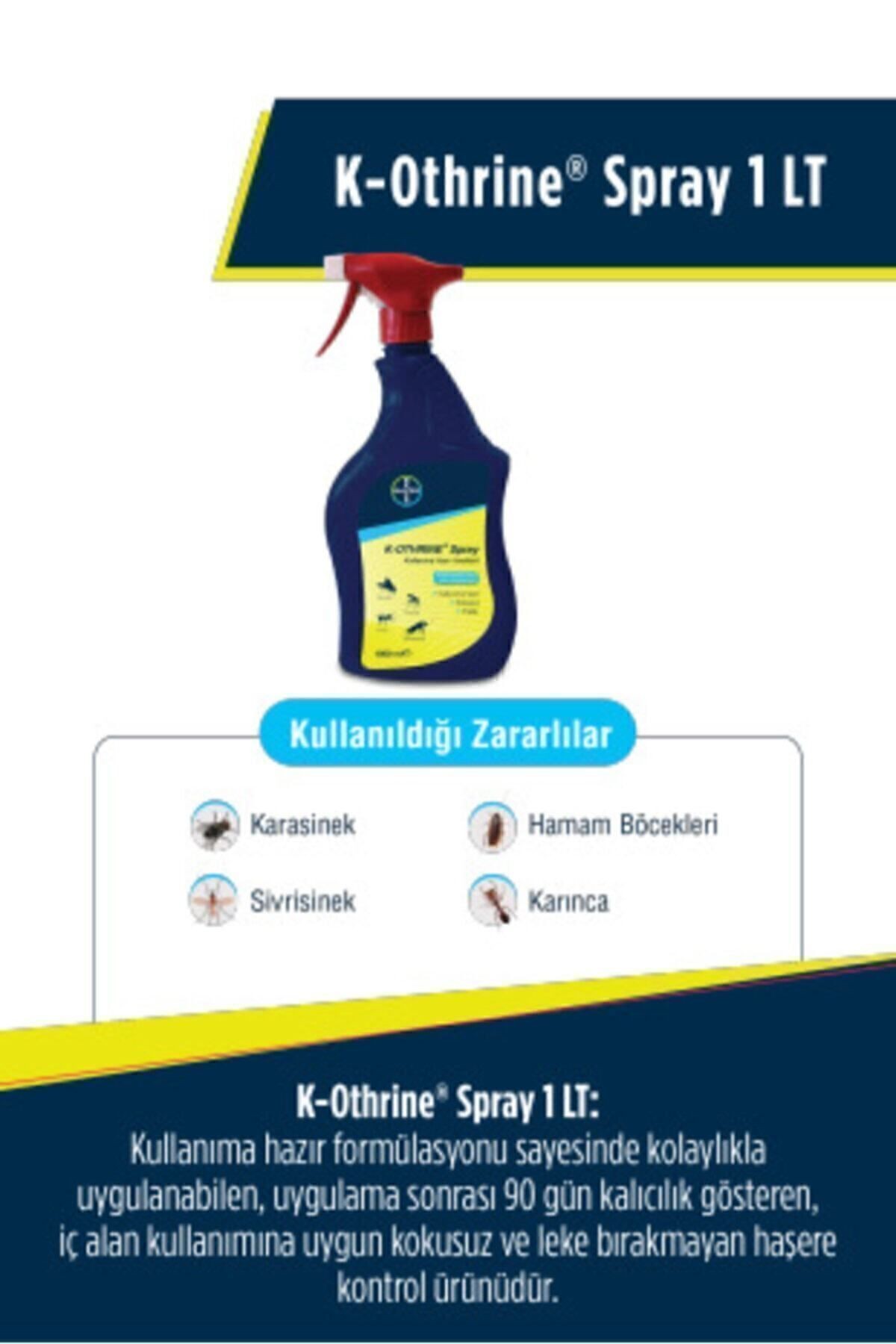 Bayer K-othrine Al Böcek İlacı 1000 mL Karınca Hamam Böceği Kara Sinek İlacı