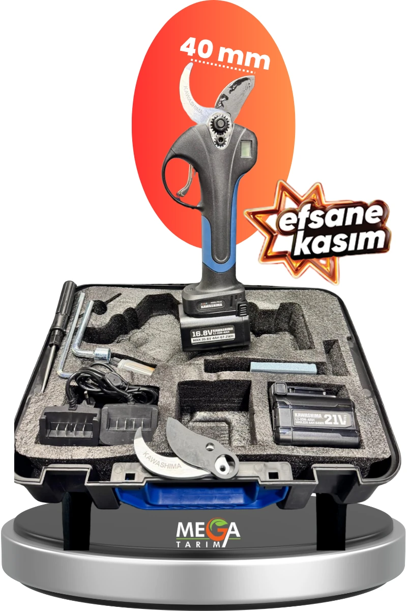 Kawashima 40 mm Akülü Budama Makası 16.8 Volt 4 AH Çift Bataryalı 