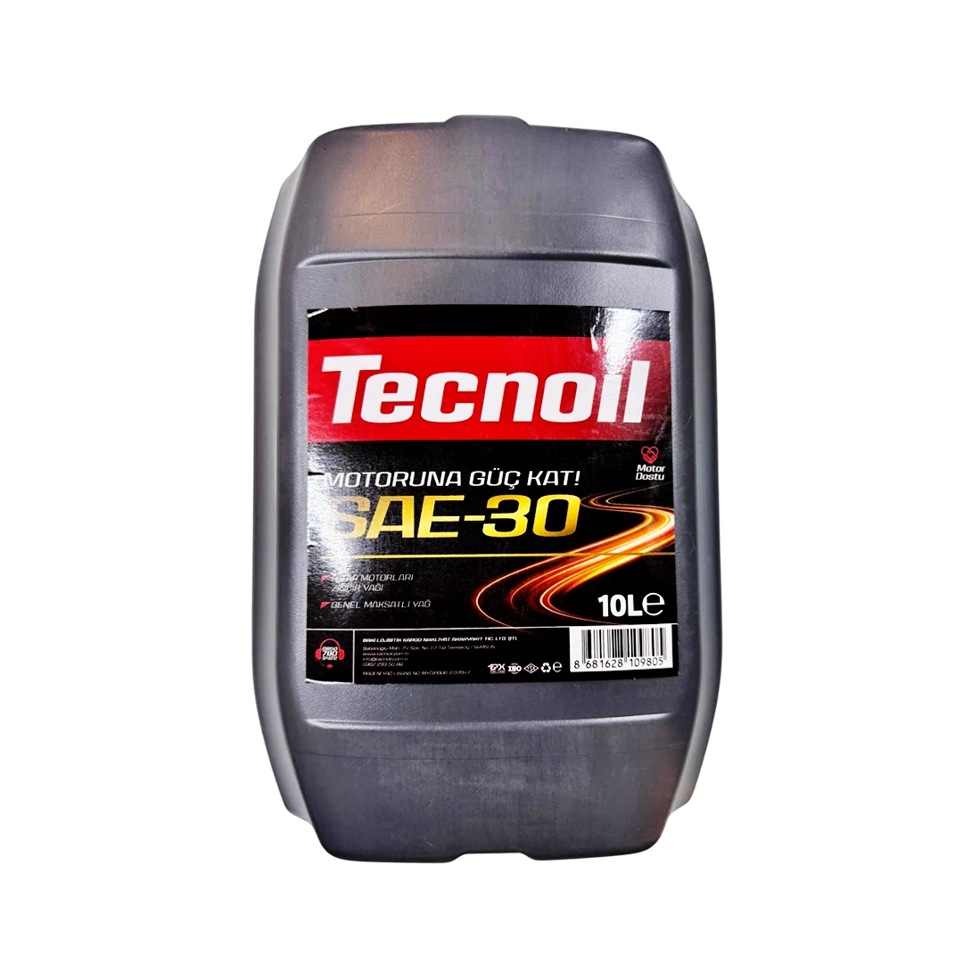Tecnoil SAE-30 Tek Dereceli Motor, Pala ve Zincir Yağı - 10 Litre