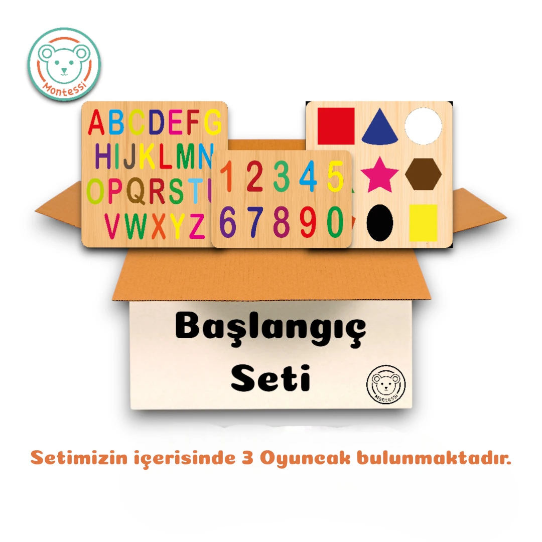 Başlangıç Seti - 3'lü Set Şekiller-Rakamlar-Alfabe