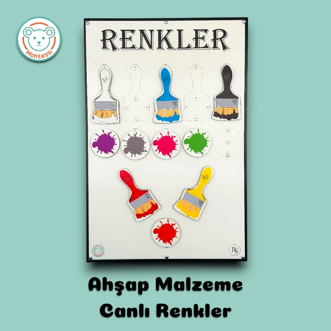 Renkler Merkezi Ahşap Duvar Panosu