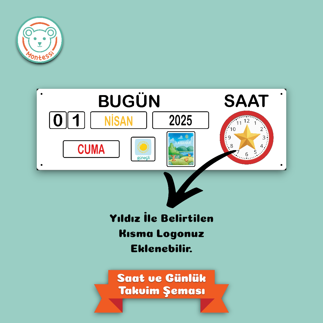 Ahşap Duvar Takvimi Mıknatıslı