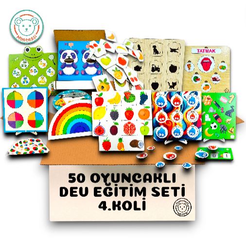 50 Oyuncaklı Ahşap Eğitici Oyuncak Kolisi