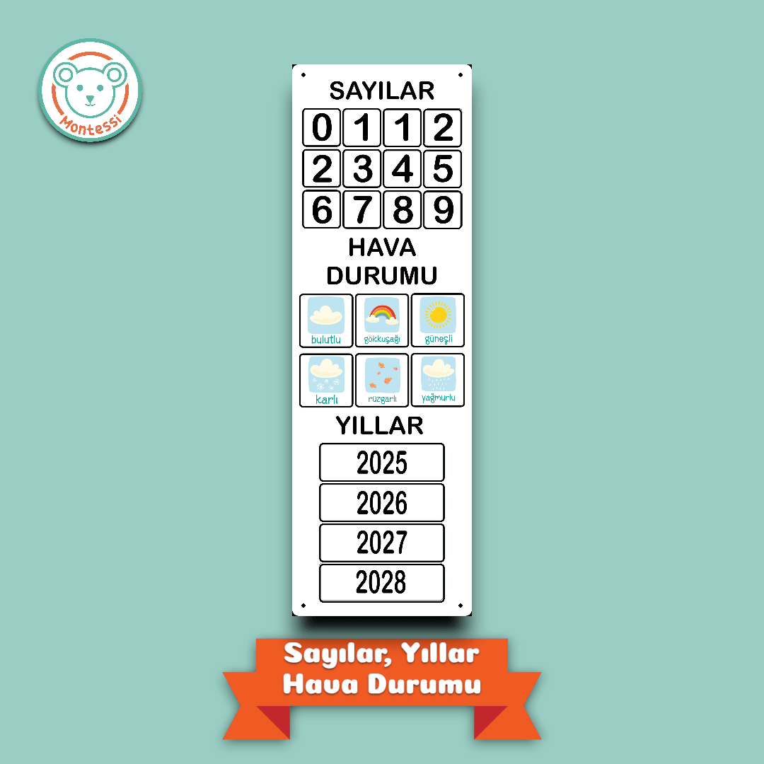 Ahşap Duvar Takvimi Mıknatıslı