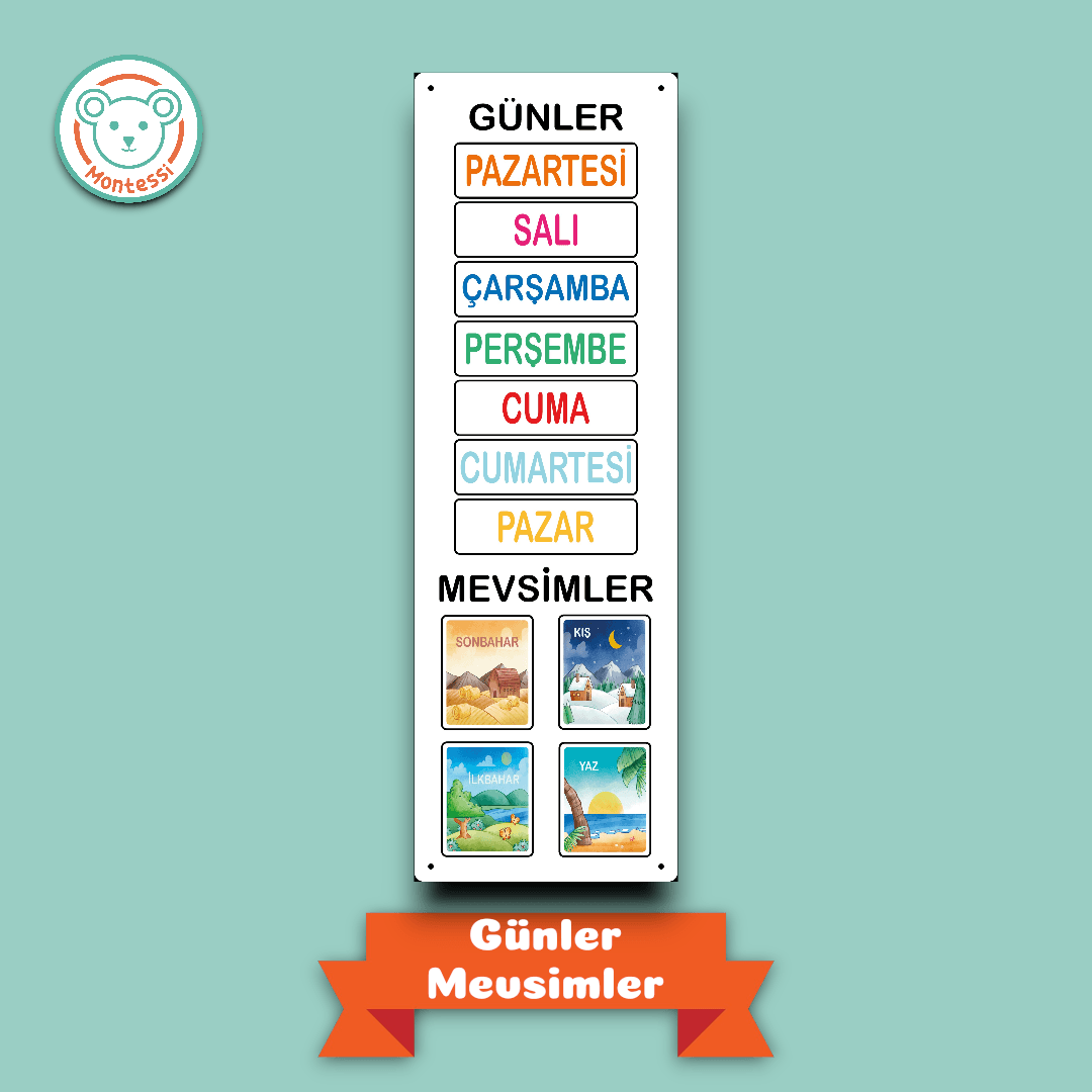 Ahşap Duvar Takvimi Mıknatıslı