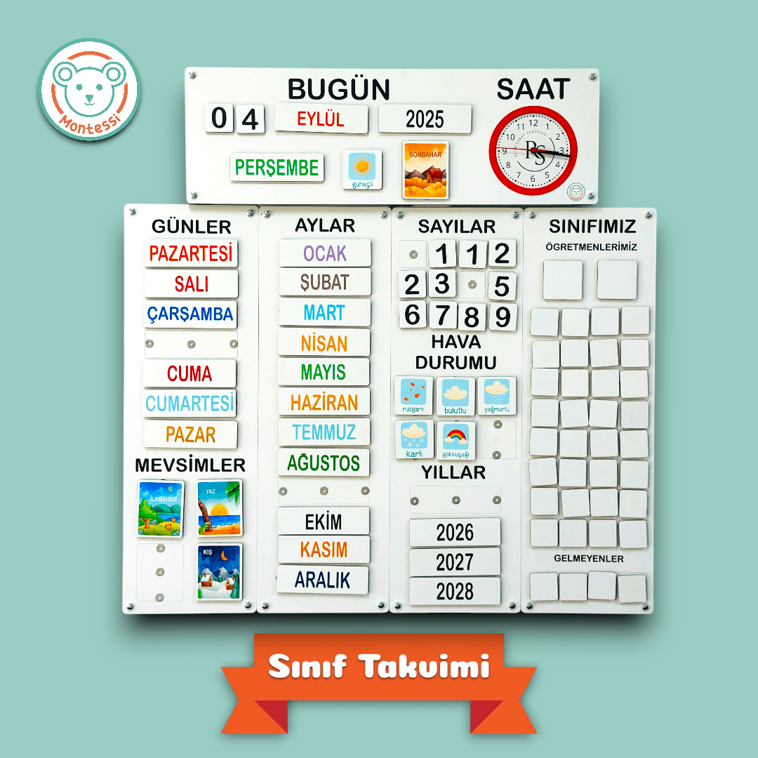 Ahşap Duvar Takvimi Mıknatıslı