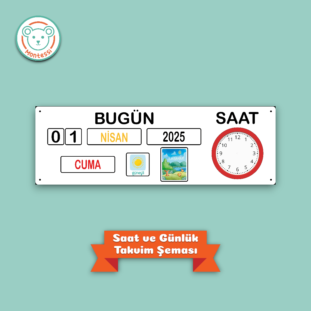 Ahşap Duvar Takvimi Mıknatıslı