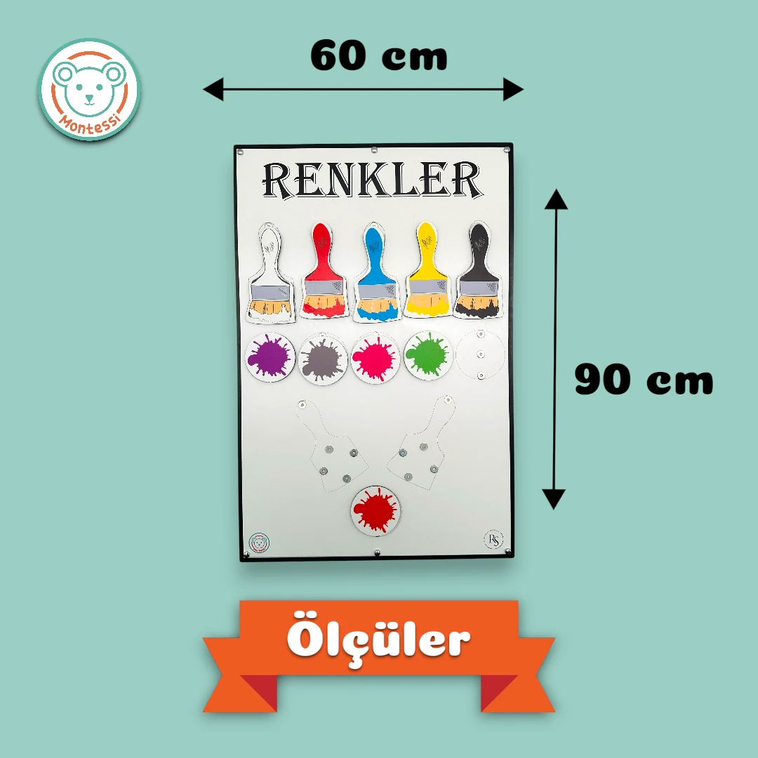 Renkler Merkezi Ahşap Duvar Panosu