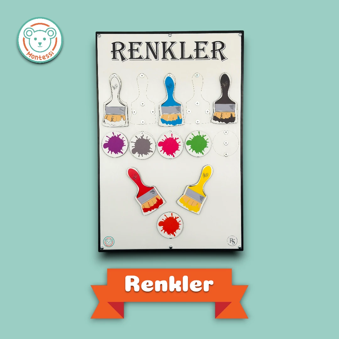 Renkler Merkezi Ahşap Duvar Panosu