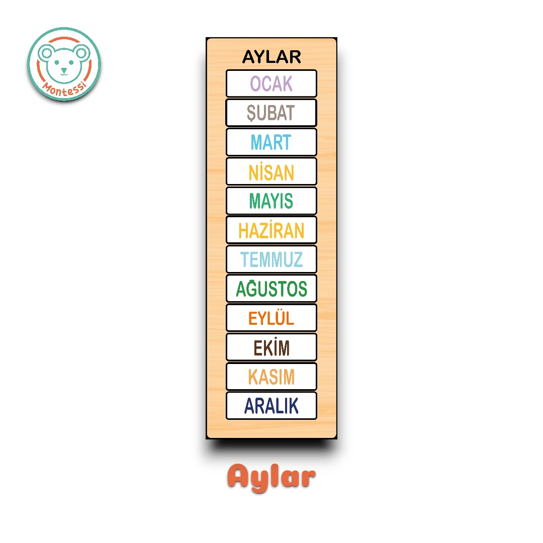 Ahşap Duvar Takvimi Mıknatıslı (Akçaağaç Renk)