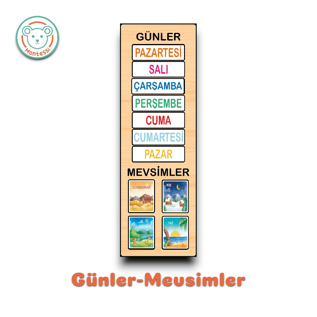 Ahşap Duvar Takvimi Mıknatıslı (Akçaağaç Renk)