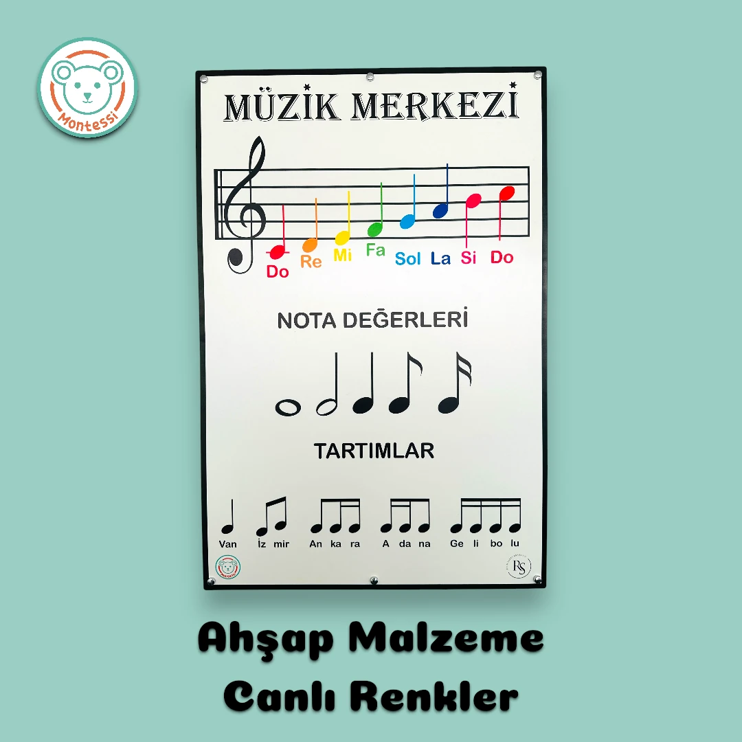 Müzik Merkezi Ahşap Duvar Panosu