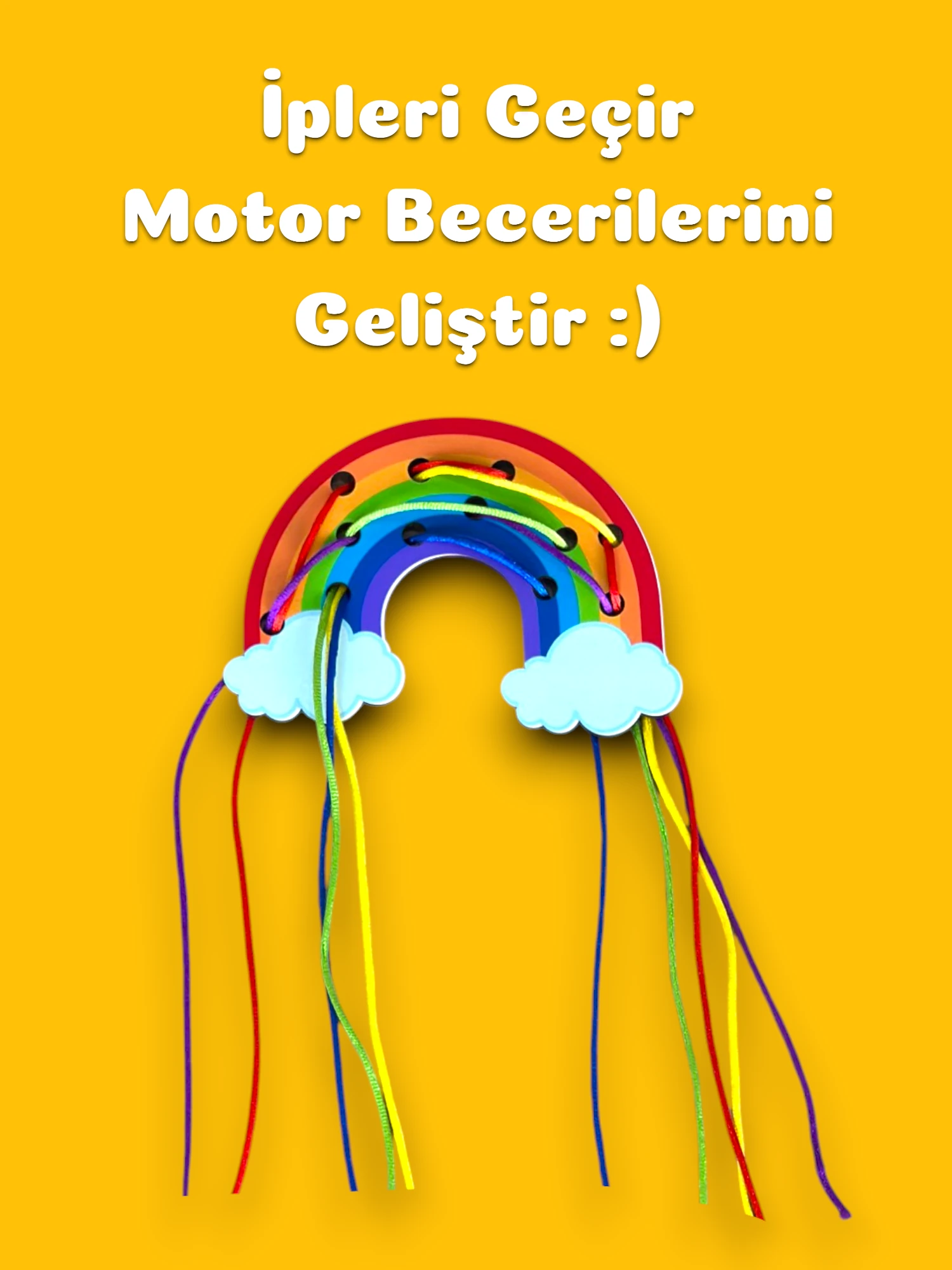 Ahşap Aile Kukla Seti-İp Geçirme