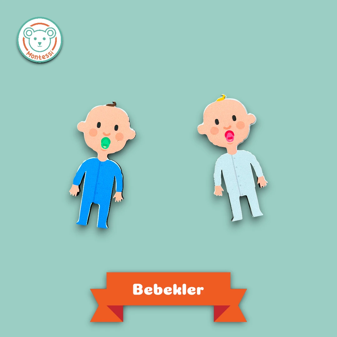 Ahşap Aile Kukla Seti-İp Geçirme