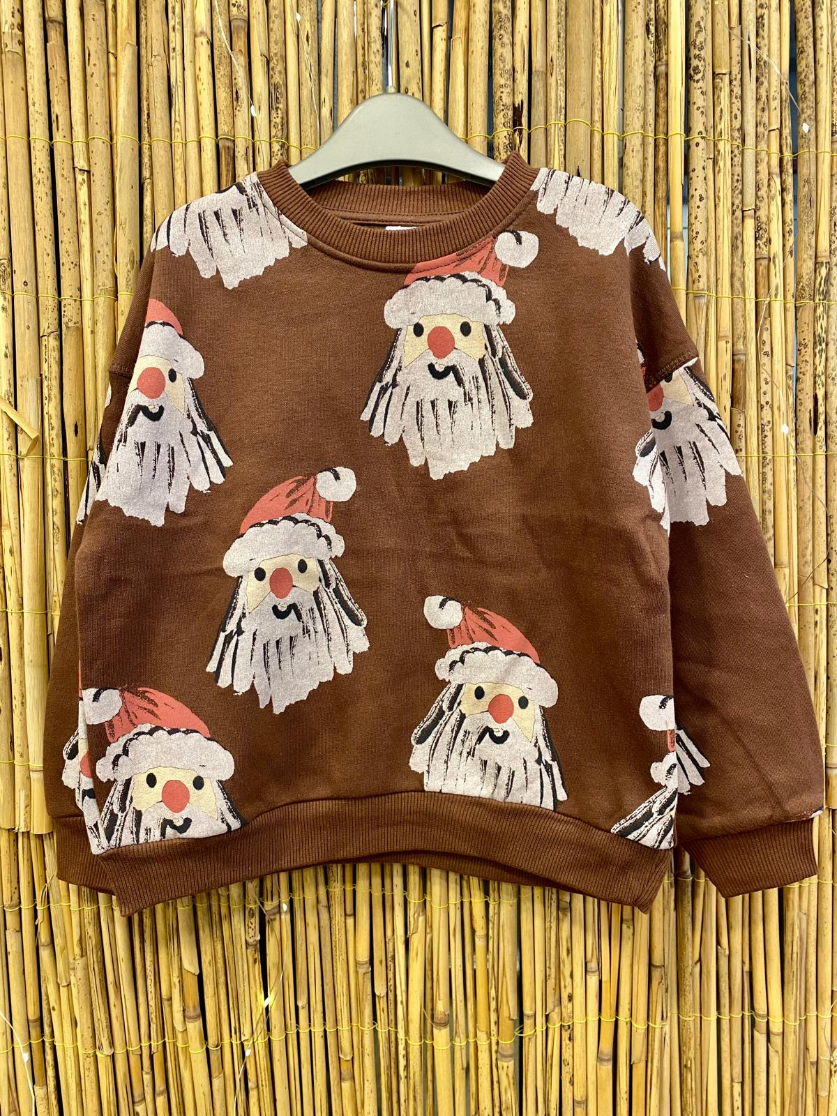 Noel Baba Yılbaşı Desenli Çocuk Sweatshirt