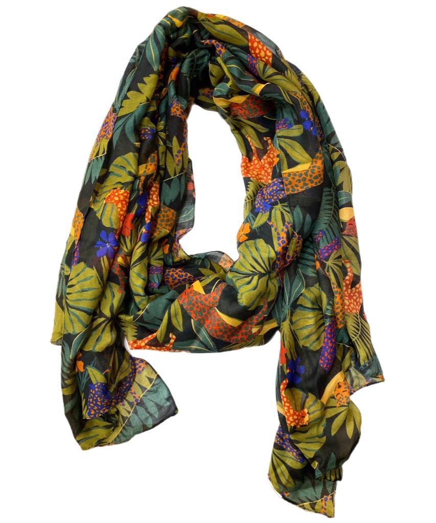 Siyah Leoparlı Fular