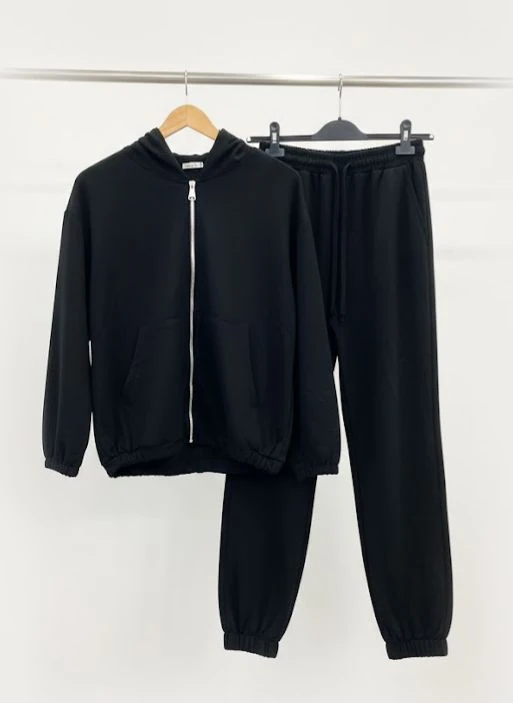 Fermuarlı Modal Takım Siyah