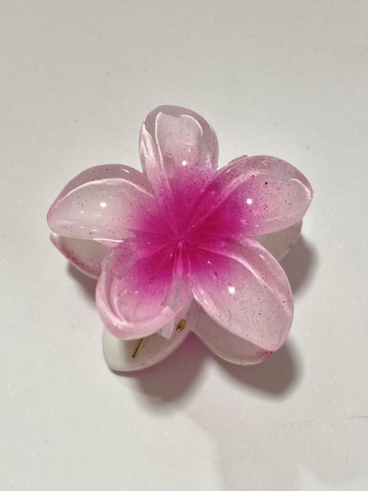 Minik Açık Pembe Çiçekli Mandal Toka