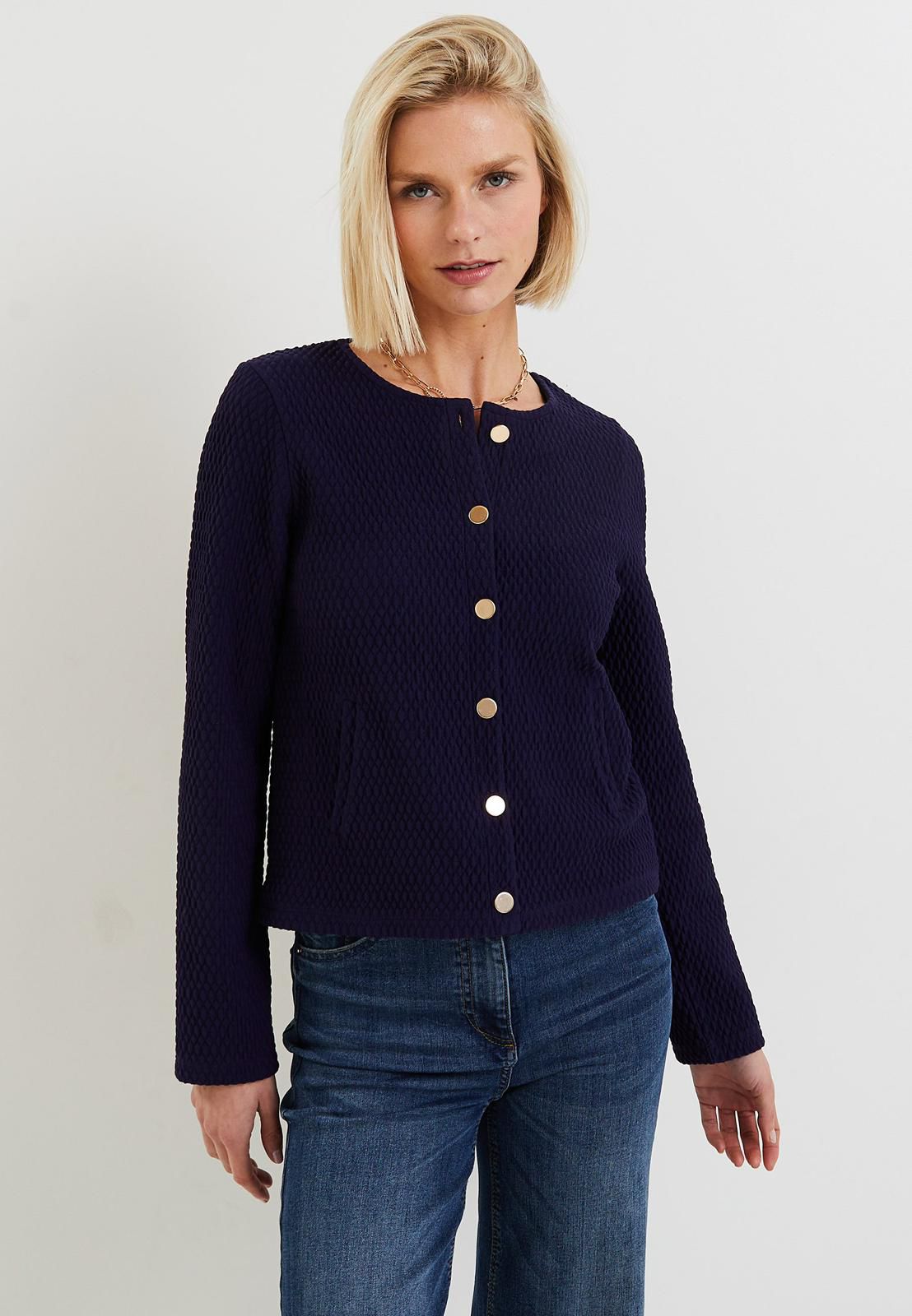 Gofre Lacivert Hırka