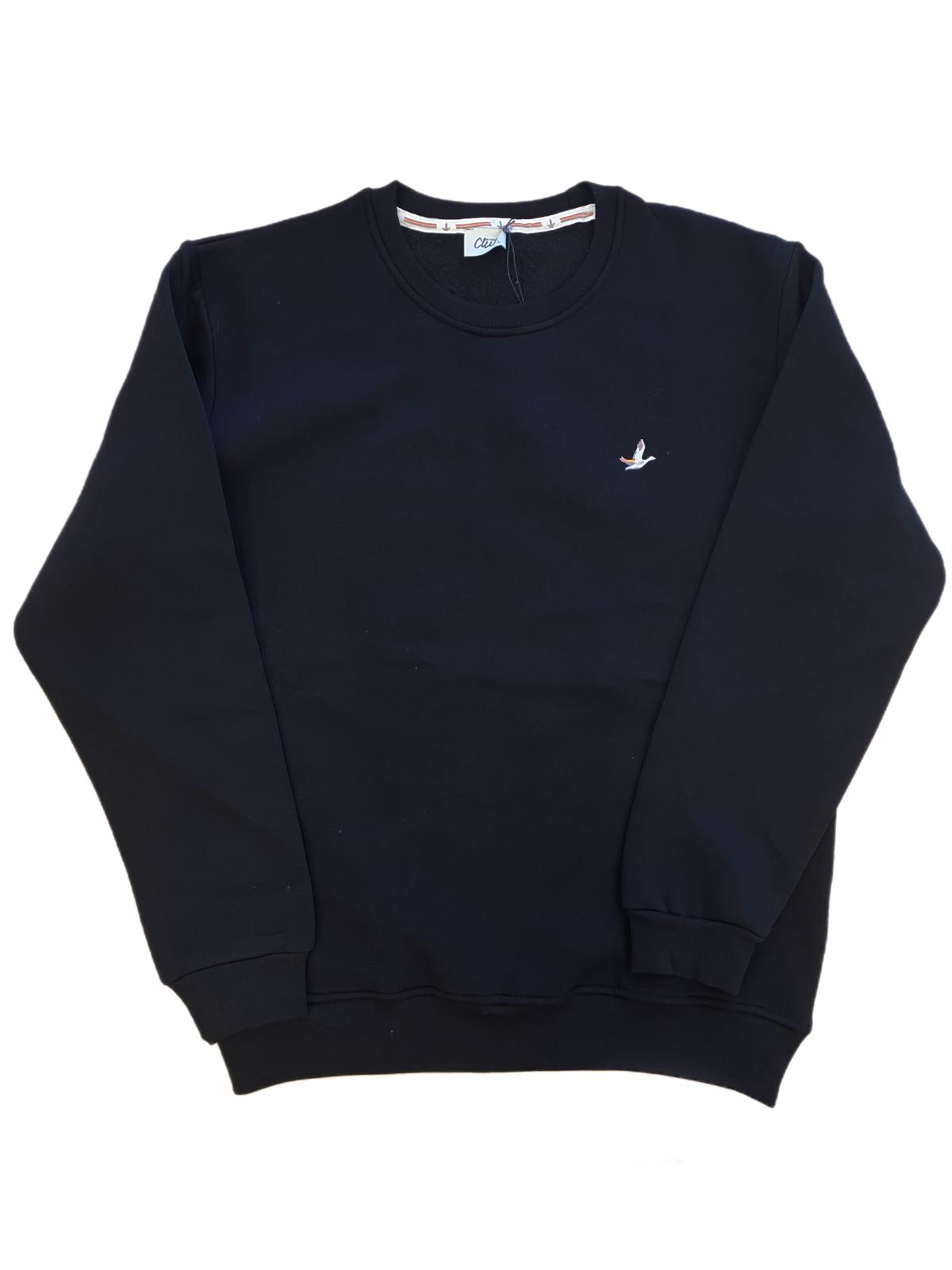 Nakış Detaylı Erkek Sweatshirt Siyah