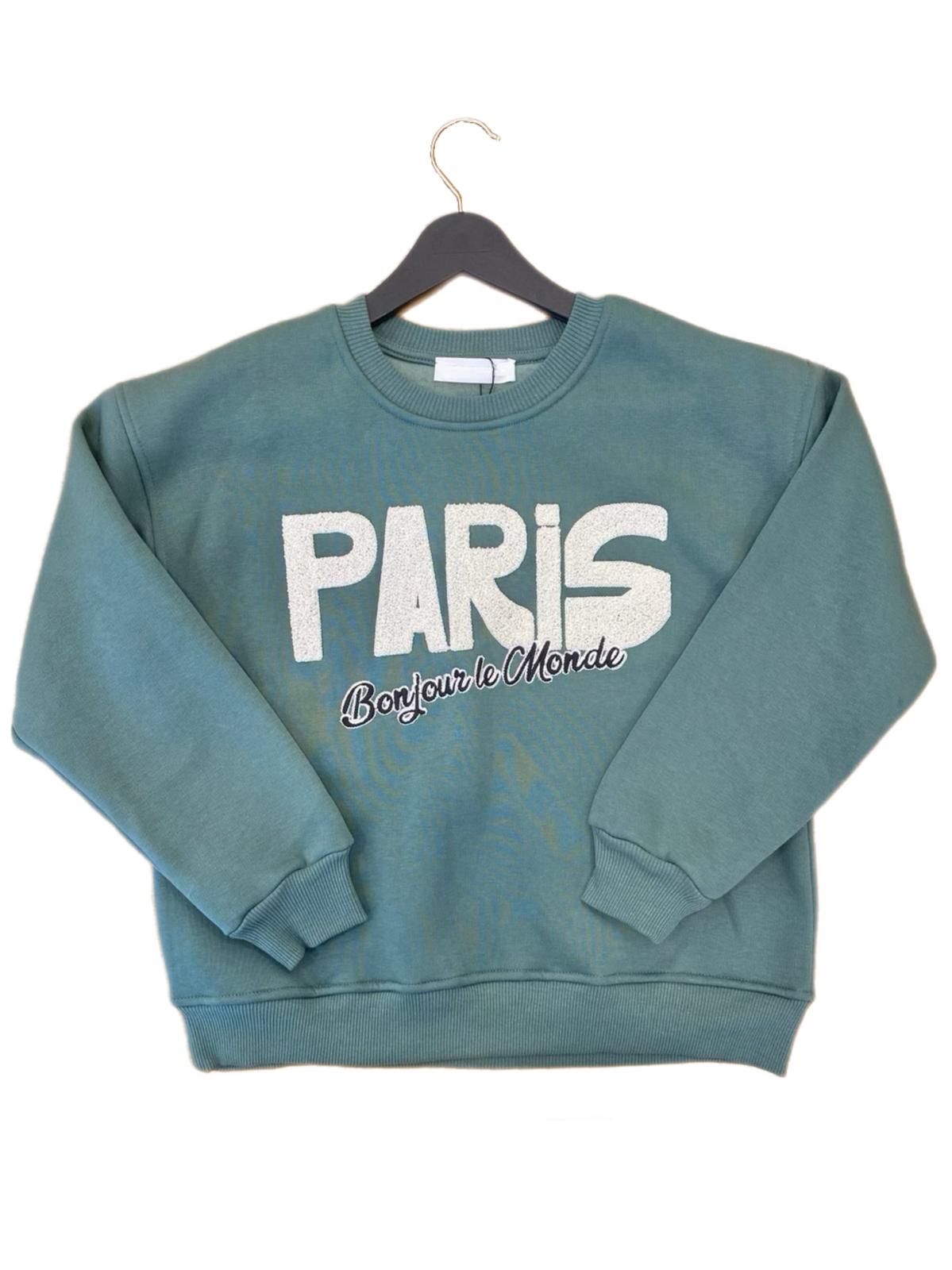 Yeşil Paris Sweatshirt