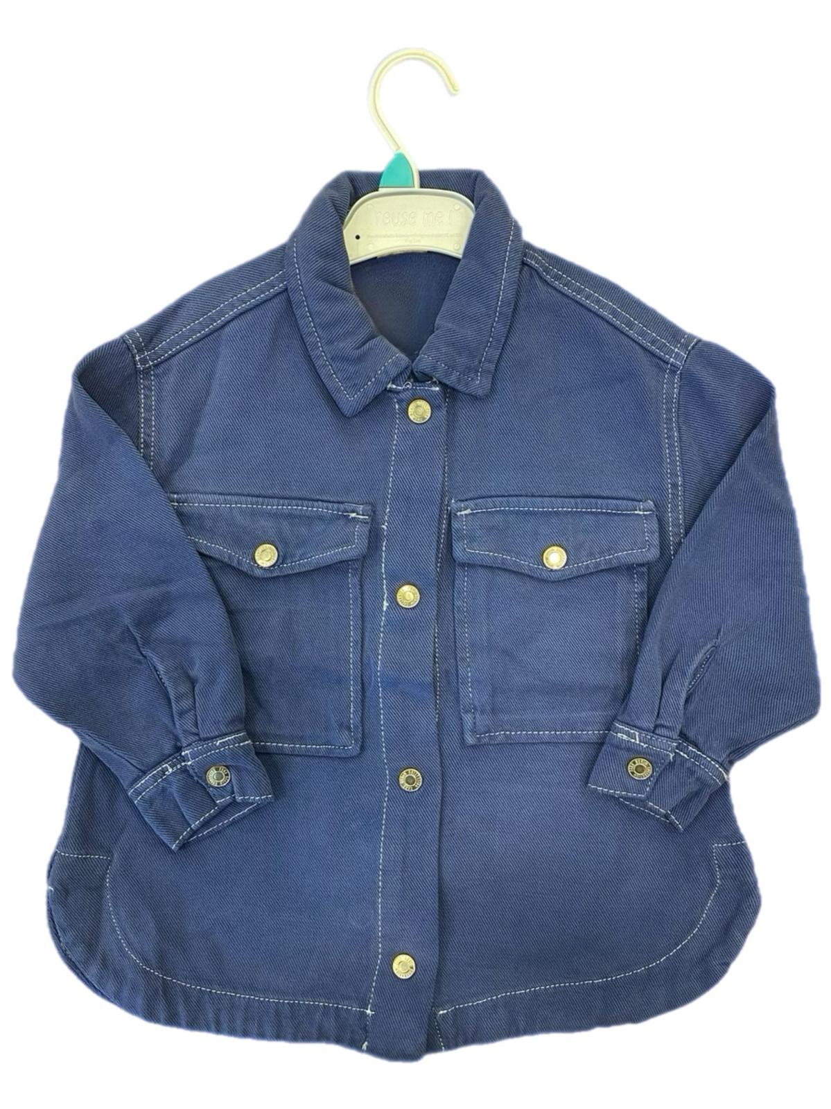 Denim Gömlek Ceket Mavi