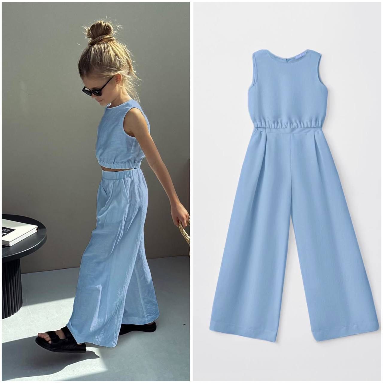 Oversize Keten Çocuk Takım