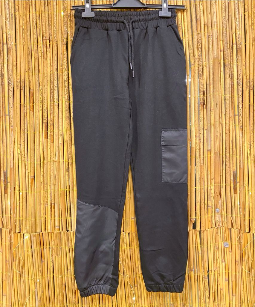 Cepli Siyah Çocuk Eşofman Altı