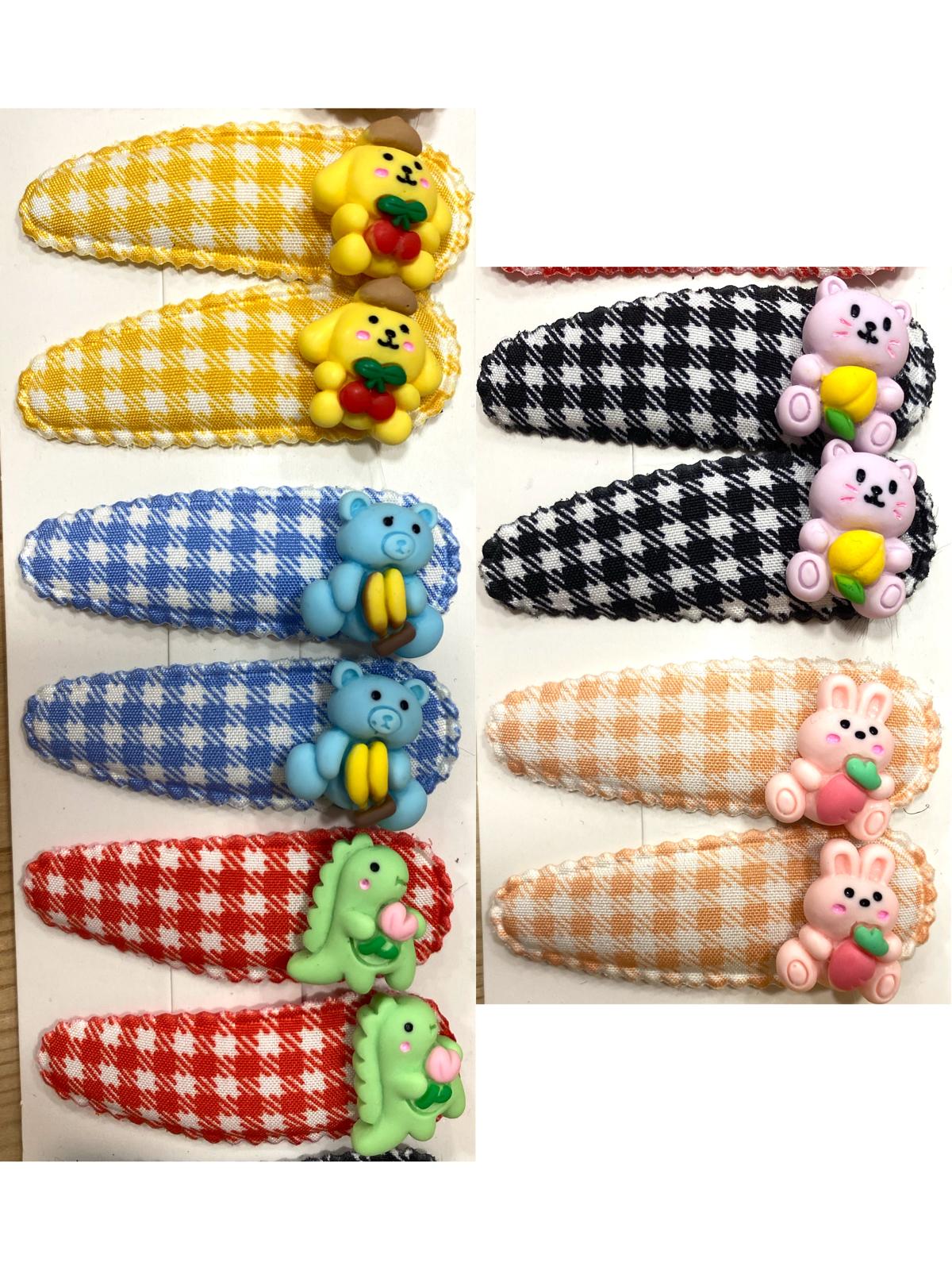 Ekose Desenli  Figürlü Çıtçıt Toka 2li