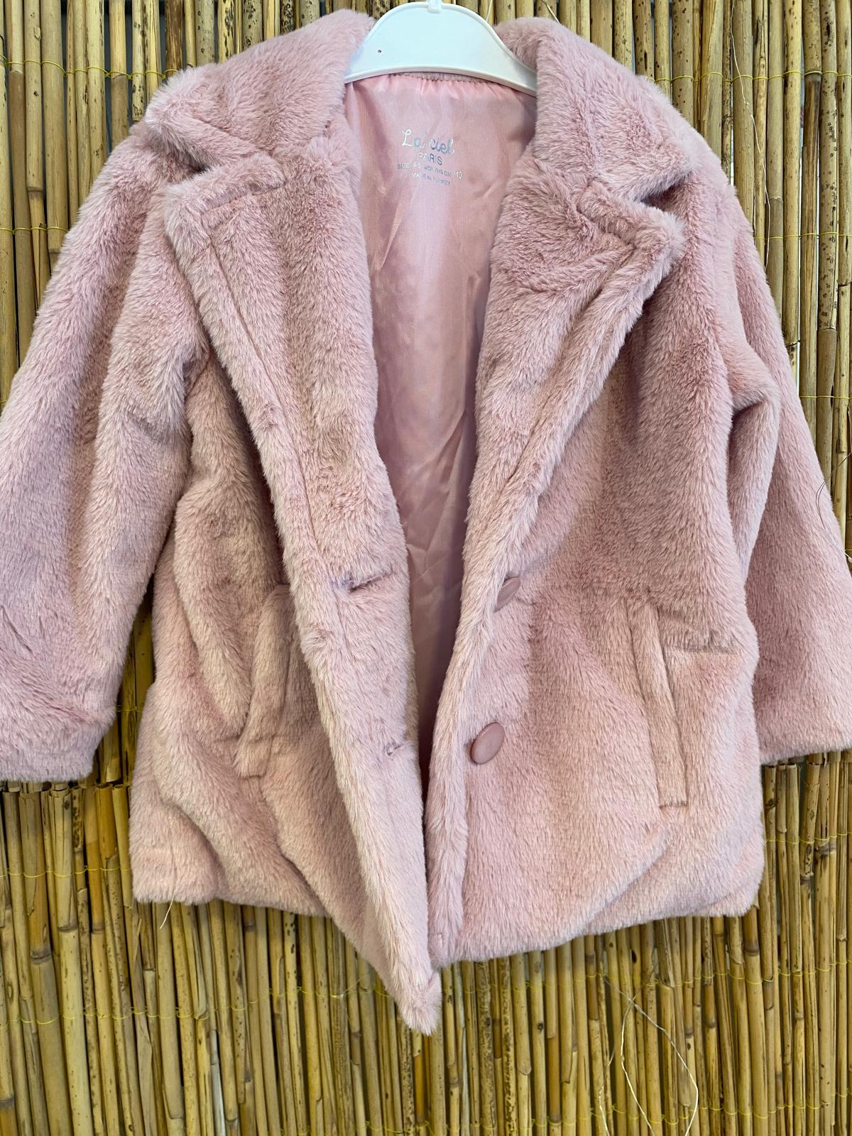Pembe Çocuk Kürk Ceket