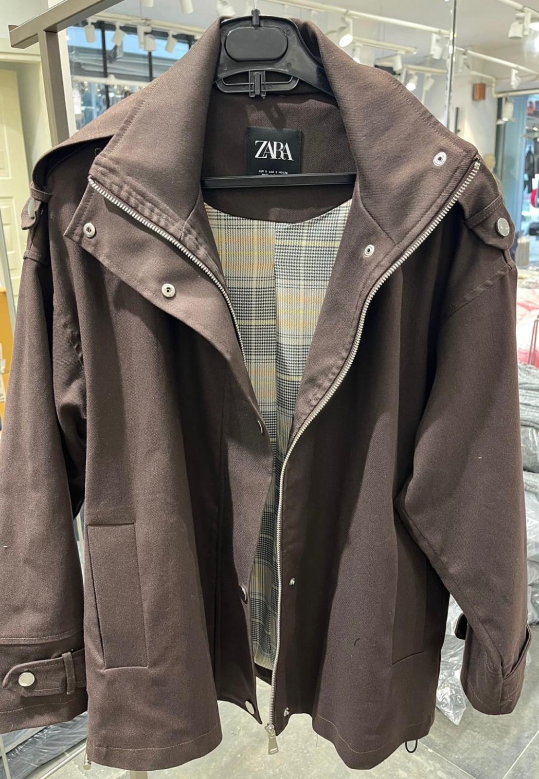 Kahve Ekose Astarlı Ceket