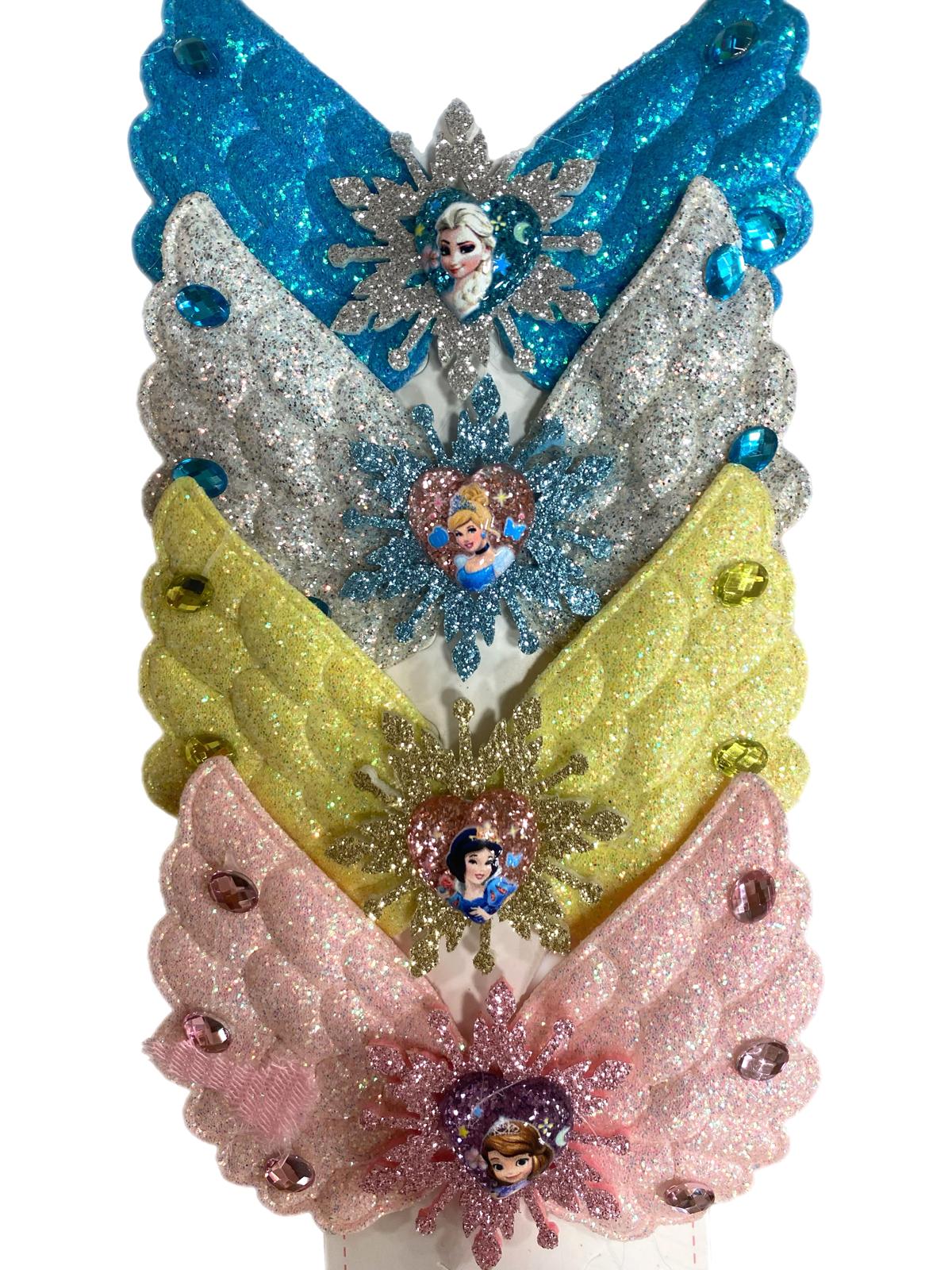 Kristal Taşlı Simli Elsa Kanat Toka