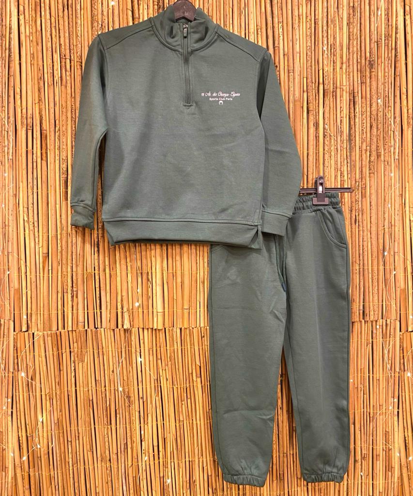 Yeşil Fermuarlı Sweat Takım