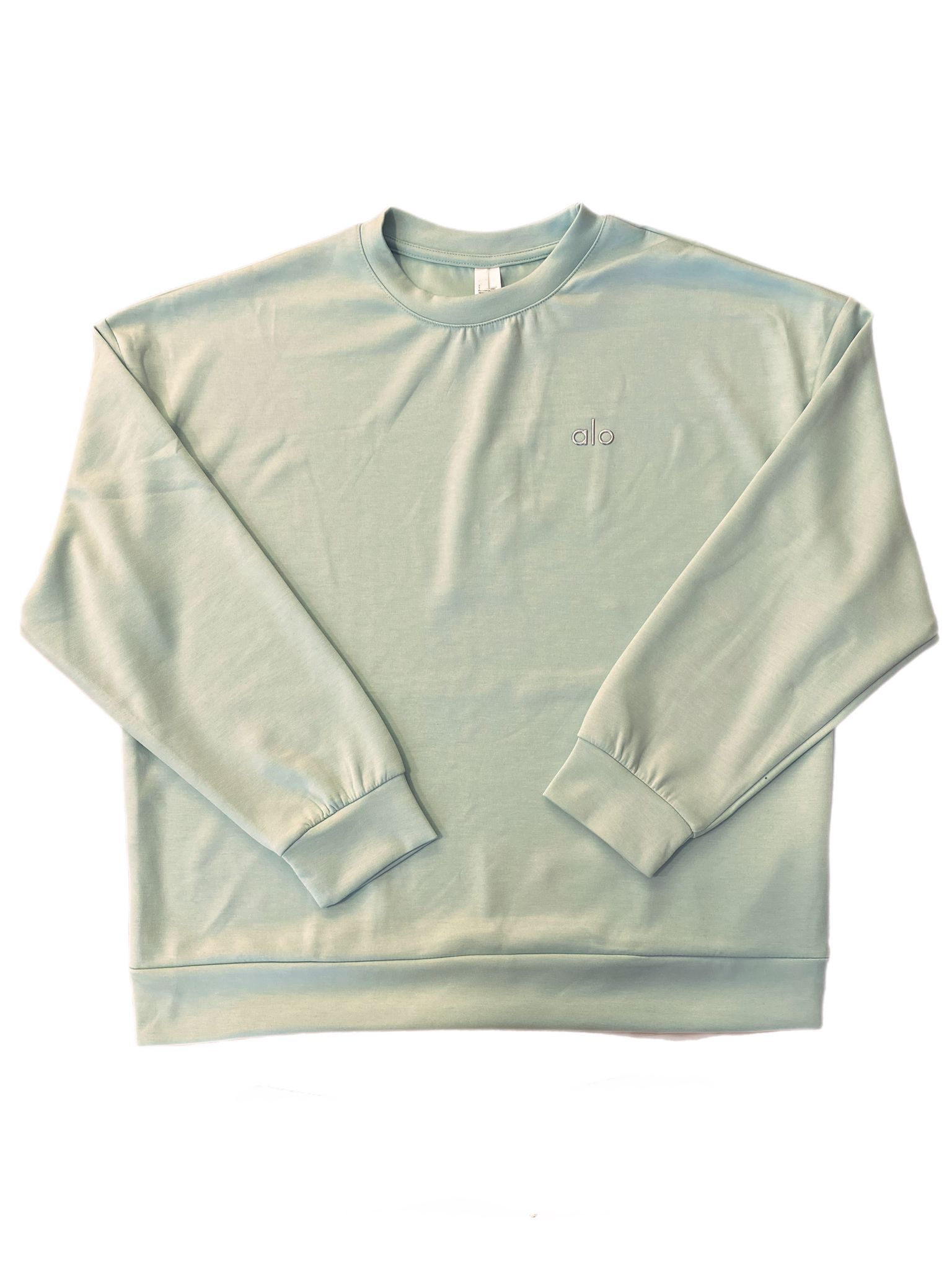 Logolu Bisiklet Yaka Sweatshirt Mint Yeşil