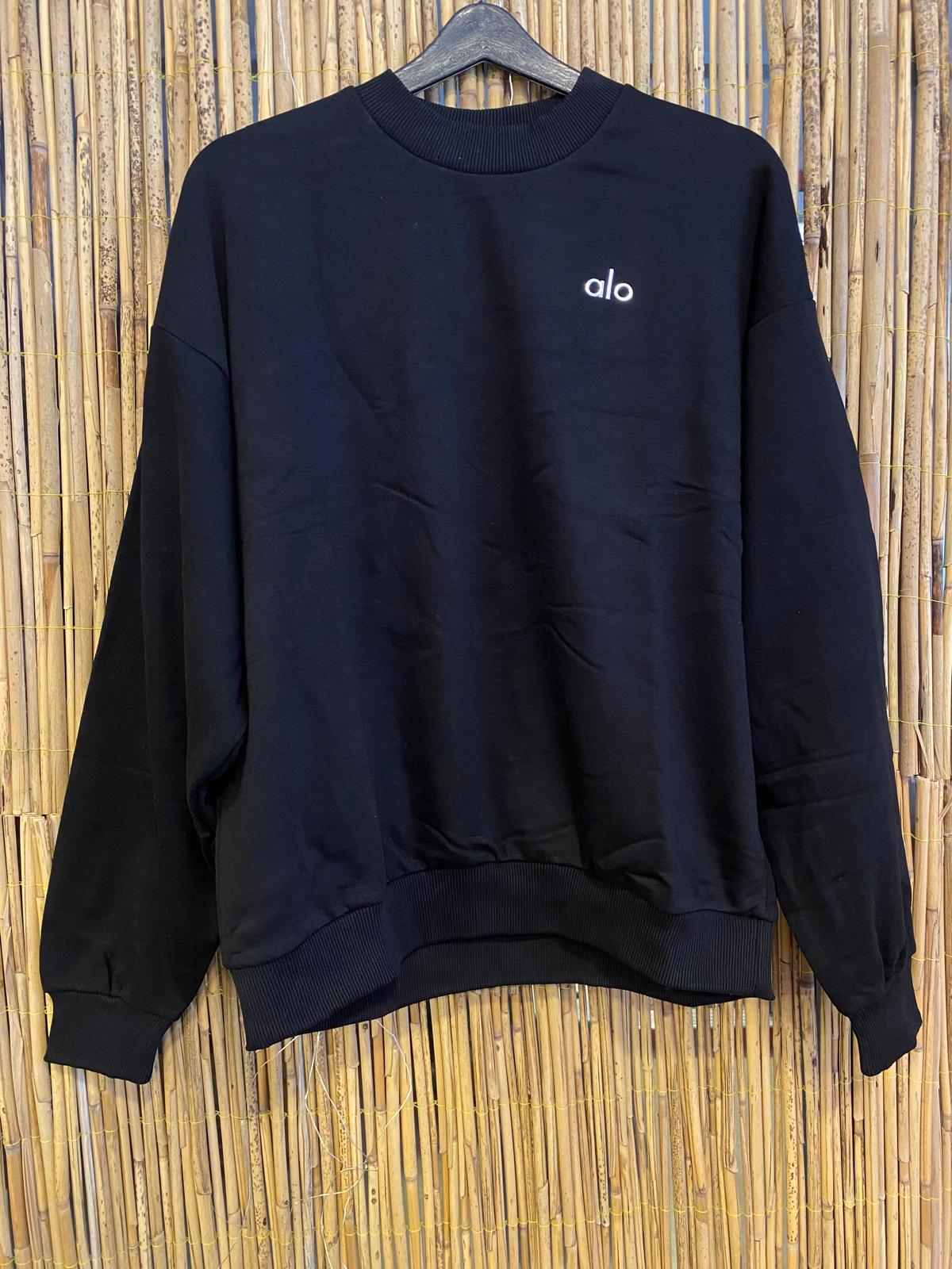 Logolu Bisiklet Yaka Sweatshirt Siyah
