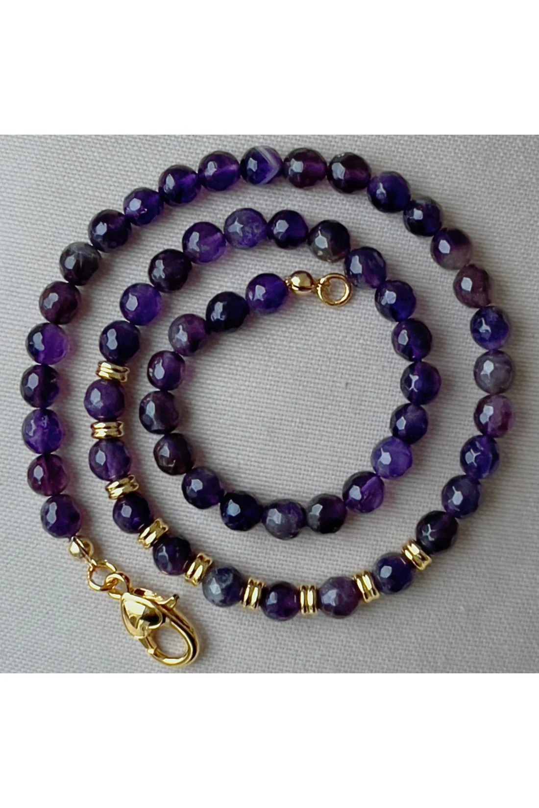 Bron Necklace Doğal Ametist Taşlı Kolye