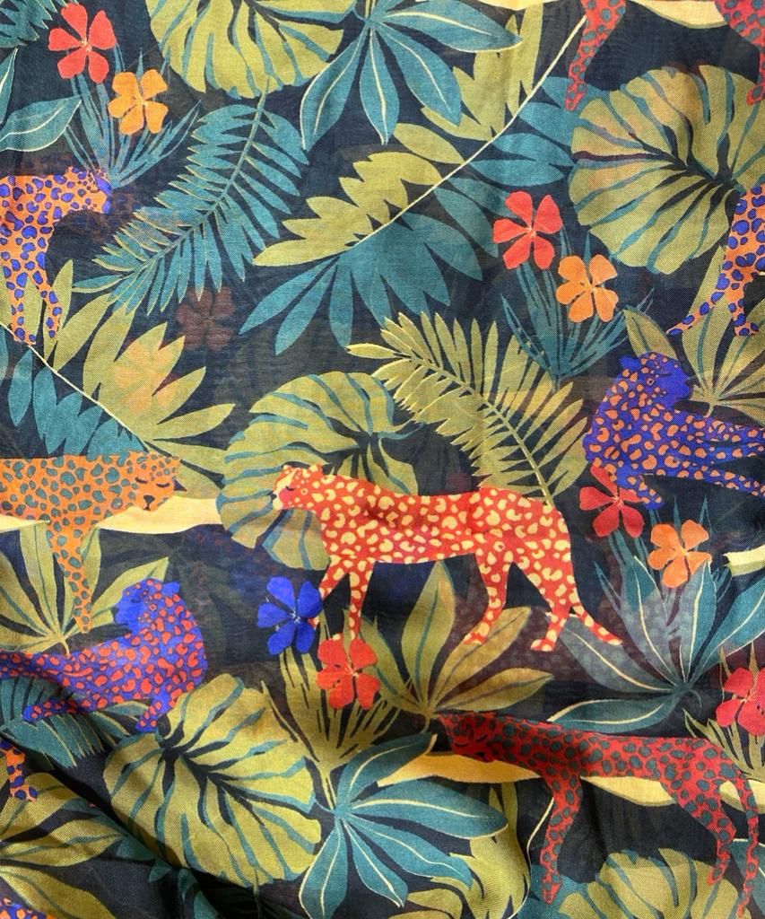 Siyah Leoparlı Fular